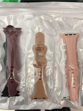 5-Pack Silicone Watch Bands in Mauve, Camel, Blush, White and Black